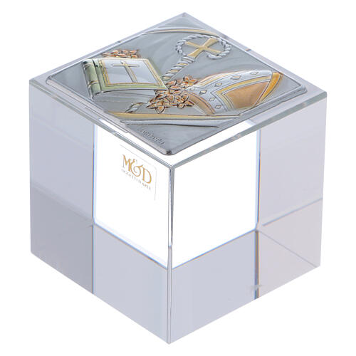 Confirmation favor cubic paperweight 2x2x2 in 1