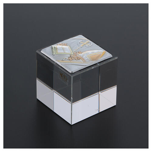 Confirmation favor cubic paperweight 2x2x2 in 3