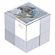 Cube-shaped crystal party favour for Wedding with Holy Family 5x5x5 cm s1