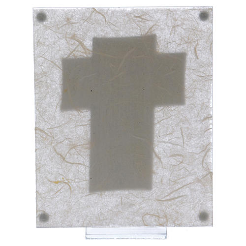 Kristallbild Kruzifix auf Silberplatte 15x10cm 3
