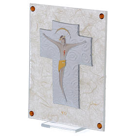 Crucifix cadre en verre 15x10 cm