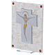 Crucifixo quadrinho em vidro 15x10 cm s2