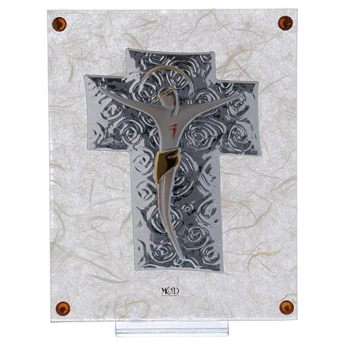 Crucifix on glass frame 6x4 in 1