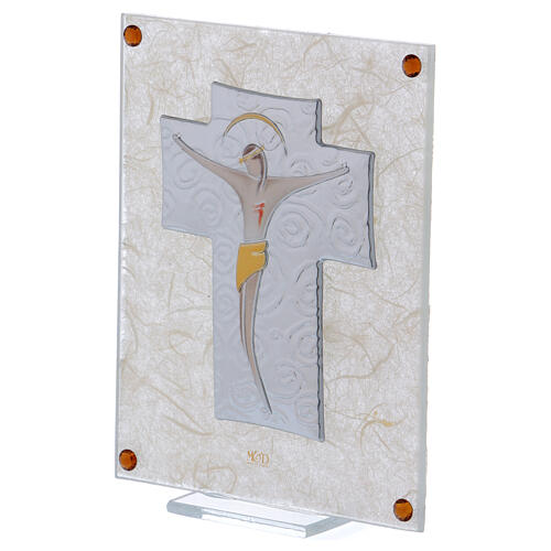 Crucifix on glass frame 6x4 in 2