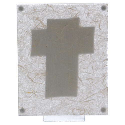 Crucifix on glass frame 6x4 in 3