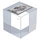 Briefbeschwerer Kommunion auf Silber Platte 6x6x6cm s1