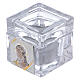Box souvenir with Face of Christ and tea light candle 2x2x2 in s1
