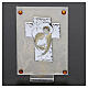 Lembrancinha Casamento quadro Sagrada Família estilizada prata laminada 10x5 cm s2