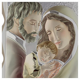 Bild Heilige Familie bemalten Silberplatte 40x30cm