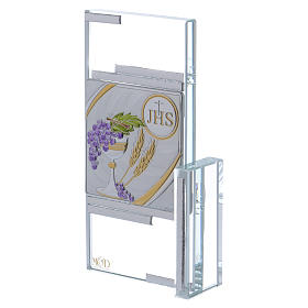 Dicas de Presentes e Lembrancinhas: Quadrinho cristal com símbolos da Comunhão 20x10 cm