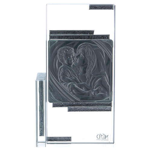 Picture in crystal with Mother and Son 15x10 cm 3