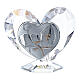 Bombonniere Firmung Herz Form Kristall und Silber Platte 5x5cm s1