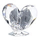 Bombonniere Firmung Herz Form Kristall und Silber Platte 5x5cm s3