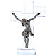Kristall Kruzifix mit Silber Platte Christus 25x15cm s1