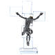 Gift idea crucifix of crystal and silver foil 10x6 in s3