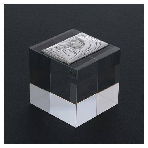 Bonbonnière religieuse cube presse-papiers Maternité 5x5x5 cm 3