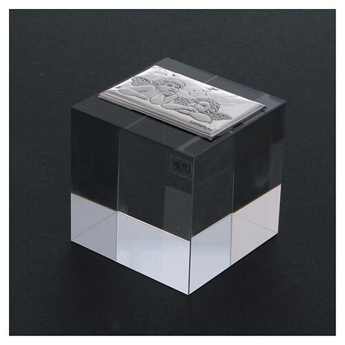 Religious favor cubic paperweight Baptism 2x2x2 in 3