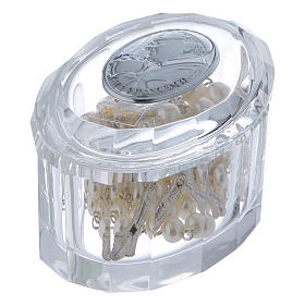 Cadeaux et souvenirs pour les occasions spéciales: Boîte à chapelet cristal bonbonnière ovale Pape François