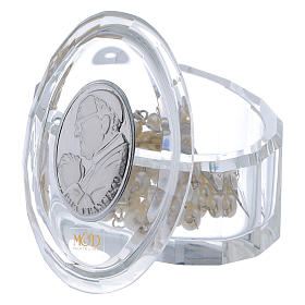 Cadeaux et souvenirs pour les occasions spéciales: Boîte à chapelet cristal bonbonnière ovale Pape François