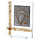 Quadro ícone Maria e Jesus sobre placa prata 20x15 cm s2
