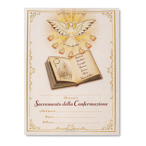 Pergament zur Konfirmation Motiv heiliger Geist, 24x18 cm 1