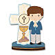 Gastgeschenk Kommunion bedrucktes Kreuz aus Holz mit Jungen, 10x7 cm s1