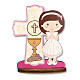 Pamiątka Komunii Krzyż Eucharystyczny Dziewczynka 10x7 cm s1
