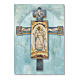 Krzyż Wielkanocny nadrukowany na drewnie Ikona Jezusa Zmartwychwstałego 13,5x9,5 cm s1