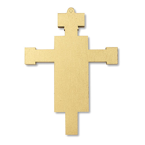 Cruz pascal impressa sobre madeira ícone Cristo Ressuscitado 13,5x9,5 cm 4