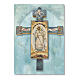 Paschal cross imprinted on wood Icon of Risen Jesus 5x4 in s1