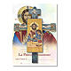 Krzyż pamiątka Pierwszej Komunii dyplom Ikona Jezusa i Świętego Jana 13,5x9,5 cm s1