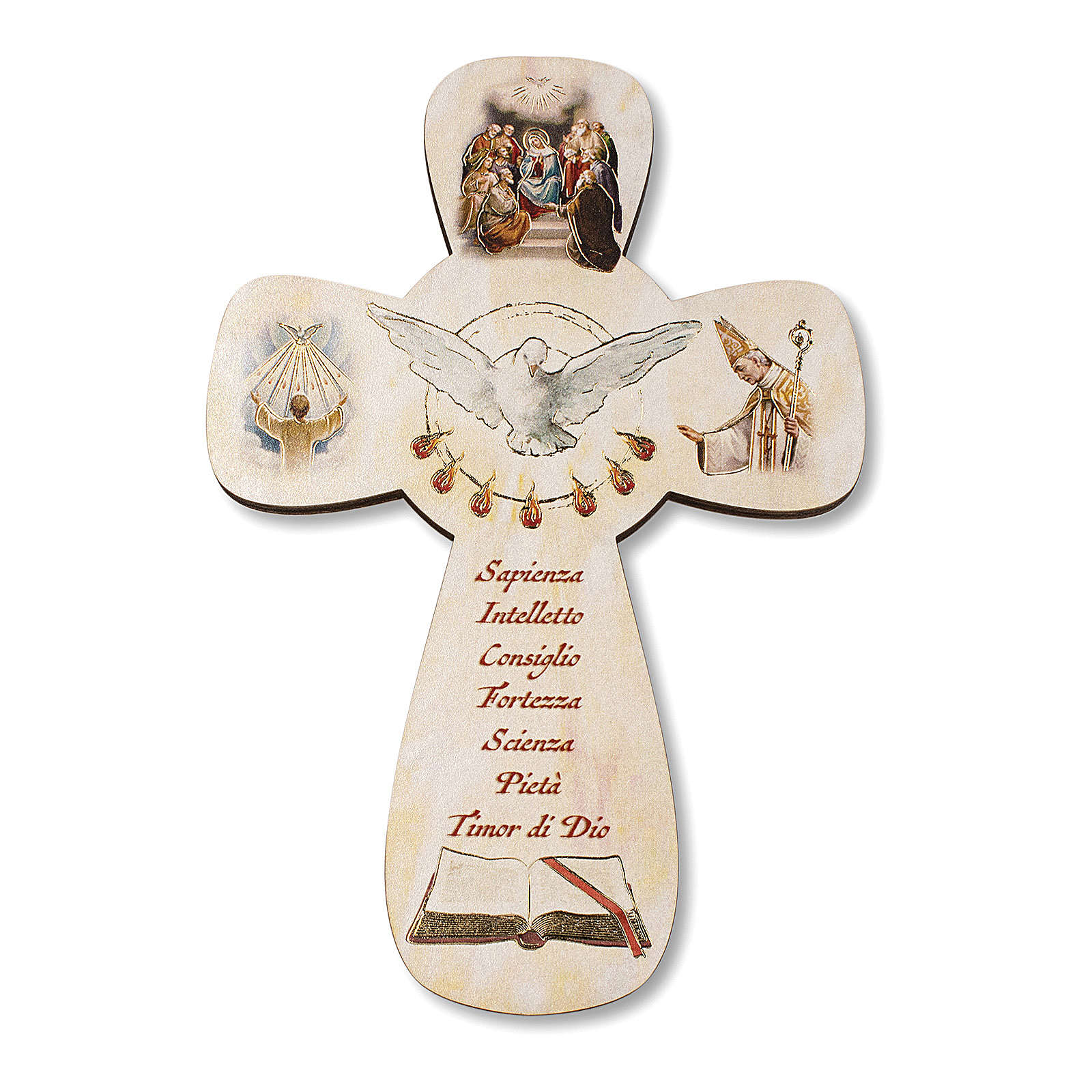Confirmation Cross with parchment paper Holy Spirit and online sales on HOLYART.co.uk