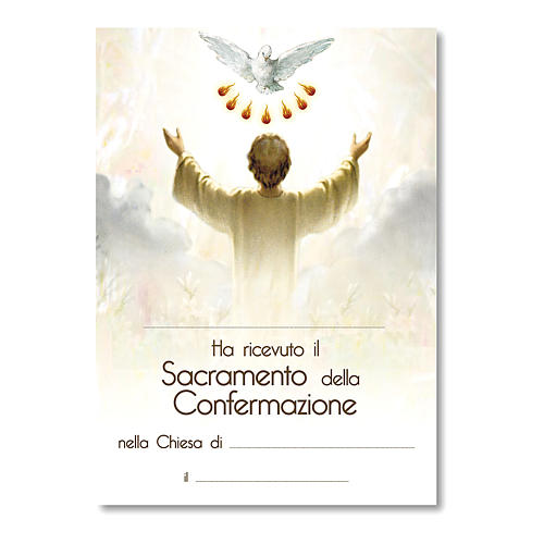 Confirmation Cross with parchment paper Holy Spirit and Symbols of Confirmation 13.5x9.5 cm 3