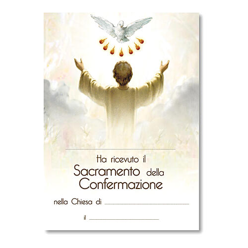 Cross Confirmation souvenir with diploma Holy Spirit and Confirmation symbols 5x4 in 3