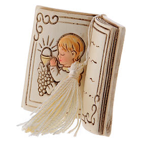 Book shaped ornament Girl in prayer 2.8 in