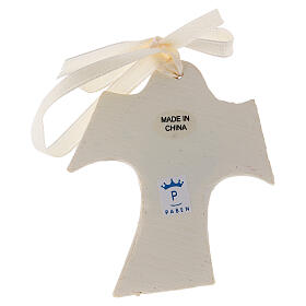 Tau shaped wall ornament girl praying 3 in resin s2