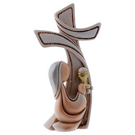 Stylized cross with girl praying 4 in