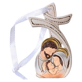 Crocifissi in vetro e plexiglass: Croce stilizzata Natività 5,5 cm resina