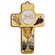 Holy Communion souvenir card, for boy/girl, wood cross, ITA s2