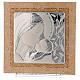 Cuadrito Maternidad de lámina plata y piedras 30x30 cm s1