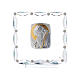 Cuadrito con cristales transparentes y lámina plata Cristo 20x15 s1