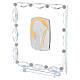 Cuadrito con cristales transparentes y lámina plata Cristo 20x15 s2