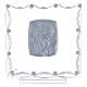 Cuadrito con cristales transparentes y lámina plata Cristo 20x15 s3