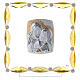 Cadre cristaux transparents argent bilaminé Sainte Famille 20x15 cm s1