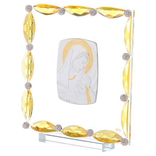 Cadre avec cristaux ambrés et argent bilaminé Maternité 20x15 cm 2