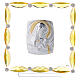 Picture with amber crystals and silver foil Virgin Mary with Child 8x6 in s1