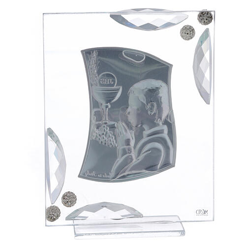 Obrazek Komunia chłopiec bilaminat ozdoby transparentne 15 x 10 cm 3