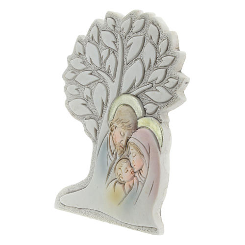 Icona con albero e sacra famiglia resina 9 cm 2