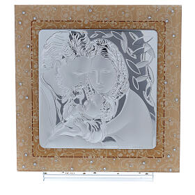 Kleines Bild der Heiligen Familie aus Bilaminat und Murano-Glas, 30 x 30 cm
