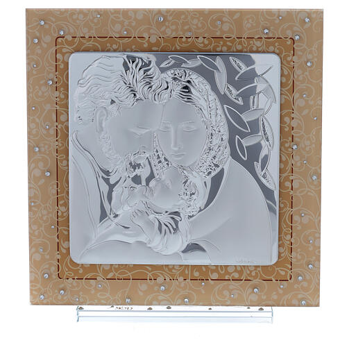 Holy Family picture, Murano glass and bi-laminate, 30x30 cm 1